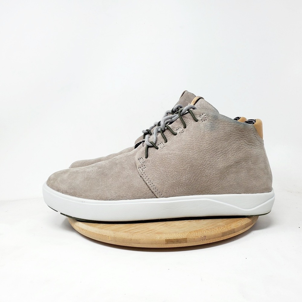Olukai Nana Hele Boots Mens 9 Grey Nubuck Leather Classic Chukka Sneaker Shoes